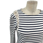 ALC Frank ALC A.L.C. Chapman Shift Dress Lace-Up Shoulder‎ Navy White Striped Size Small Photo 4