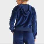 Universal Threads Universal Thread Women's Velour Hoodie Sweatshirt Navy Blue - Small Photo 5
