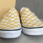 Vans Yellow Slip On Aspen Checkered Skate Shoes Photo 4