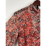 Free People  All Dolled Up Mesh Floral Mock Neck Top‎ Blouse Size XS Open Back Photo 4