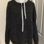OFFLINE by Aerie Charcoal Speckled Knit Hooded Sweater M M Gray Size undefined Photo 0