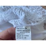 Solitaire SWIM White Cold Shoulder Tunic Cover-Up Lace Inserts Size M Photo 4