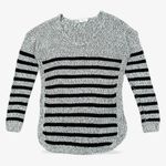 Harper Heritage Striped V-Neck Salt & Pepper Sweater Size S Photo 1