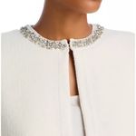 AQUA ‎ Ivory Embellished Collar Cropped Jacket - Elegant Evening Coat Photo 4