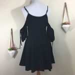 J.O.A. NWT Black puff sleeve button dress Photo 4
