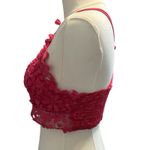 Bralette SZ Sm Crochet Pink Smocking Sweet Generis Cross Back 100% Cotton Boho Photo 3