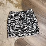Missguided  zebra black white mini denim skirt Photo 0