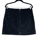 BLANK NYC  Women's Black Alder Suede Leather Zip Front Pocketed Mini Skirt Size 29 Photo 3
