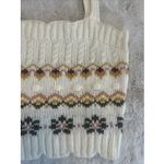 Mango Blu Pepper‎ knit tank top with floral and geometric pattern Size S Photo 2