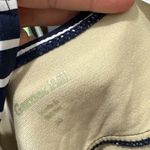 Garnet Hill  one piece swimsuit navy stripes ruched slimming criss cross vneck Photo 7