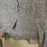 NWT AFRM Leopard Print Long Sleeve Deep V Top Black Size M Photo 3