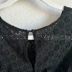 Madewell Women’s Black Eyelet Waterlily Tiered Ruffle Boho Mini Dress Size 10 Photo 8