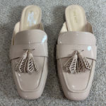 Nine West Beige Patent Leather Open Back Mules Shoes 10 M For Woman Photo 0