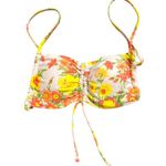 Aerie  Coral and Yellow Floral Bikini Top Photo 0