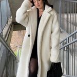 White Faux Fur Teddy Coat Photo 0