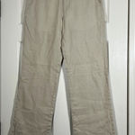 Armani Exchange Women’s Tan Straight Leg 100% Linen Slacks Size 28 Reg Photo 0