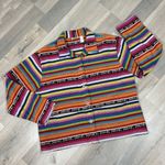Chico's Chico’s Design Vintage Rainbow Striped Serape Jacket Large Multicolor Western Photo 11