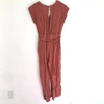 Monteau  Rose Pink V-Neck Surplice Short Sleeve Belted Wide Leg Jumpsuit Small S Photo 11