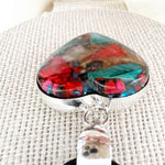 925 Sterling Silver Oyster Copper Turquoise Gemstone necklace Pendant Jewelry Red Photo 5