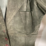 Vintage John Murrough Suede Coat Green Fur Collar Women's M 80s 90s retro Size M Photo 2