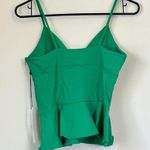 Susana Monaco NWT Emerald Green Ruffle V-Neck Cropped Tank - Medium Photo 5