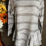 Doe & Rae ✅3/$30✅ NWT  Grey/White Striped Ruffle BabyDoll Top | SMALL | Photo 2