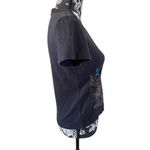 White Stag Embroidered Floral T Shirt Flower Tropical Bongo Jungle Rainbow Photo 3