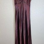 Betsey Johnson Vintage 90’s Merlot Burgundy Metallic Satin Slip Dress size 8 Photo 0