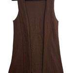 Coldwater Creek  S Brown Knit Sleeveless Vest Cardigan Lagenlook Cozy Fall Boho Photo 0