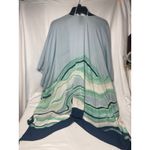 Vince Camuto Wave Stripe Tassel Kimono Cardigan – Blue Green Boho Cover-Up OS Photo 2