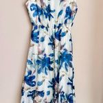 Le Ragazze Made in Italy Silk Blended Floral Maxi Dress Size M EUC Blue Size M Photo 3