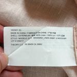 Theory Hekanina Tie Front Shirt Linen Button Down Top Pale Pink Womens Small Photo 7