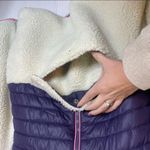 Ivory Ella  Purple Ivory Sherpa hooded pullover L Purple and Cream 741 Photo 5