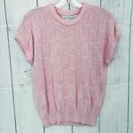 American Vintage Evan-Picone (M) Petite  80s Pink Knit Sweatshirt Sweater Top Photo 0