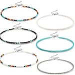 Western Bead Choker Necklace Set of 6/ Handmade Glass Seed Bead Boho Necklaces Photo 0