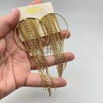 Amrita Singh  Gold Chain Fringe Austrian Crystal Statement Earrings Photo 2