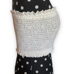 SheIn Womens Tube Top Size Small Cream Eyelet Gathered Strapless Lace Photo 1