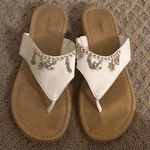 st. john's bay  White Sandals with Silver beachy charms Photo 0