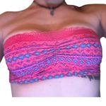 Aerie  34B strapless bra vibrant multi-colored bandeau top bright pushup bikini​ Photo 2