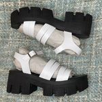 Chinese Laundry Low Down Leather Platform Sandals in White Photo 5