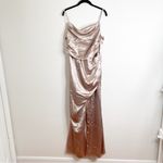 Birdy Grey  Lydia Shiny Satin Taupe Bridesmaid Dress Size Large Photo 1