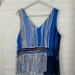 Nic+Zoe NWT Blue Abstract Print Silk Blend Tank Top Size MP Photo 7