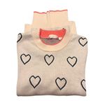 Roller Rabbit Hearts Sweater Knit Top Cream Black Pink Women's Size Small Photo 3