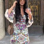 ZARA  Bohemian ruffled  Patterned Maxi Dress casual summer vacation Photo 5