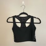 Forever 21  Side Slit Mesh Sports Bra, Black, Size S, EUC Photo 3