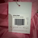 Alamour The Label Cellina Pink Maxi Dress Small Deep V Bow Strap Tiered‎ Photo 11