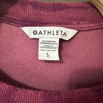 Athleta Coaster Luxe Printed Sweatshirt Size Large Tahiti Vintage Plum Crewneck Photo 3
