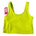 Terez  Women's Medium Chartreuse TLC Crop Top Hidden Bra Soft‎ Lounge Workout NWT Photo 1