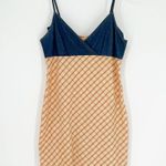 Aqua Blues Vintage Y2K Plaid Denim Mini Dress M Yellow Size M Photo 0