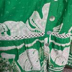 Farm Rio size large green white monsteras maxi dress tropical travel vacation Photo 4